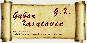 Gabor Kasalović vizit kartica